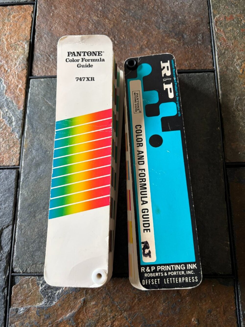 Vintage Pantone color formula guide lot – 1980s graphic design printing swatches